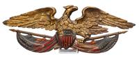 Carved and painted eagle plaque early 20th century