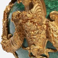 An Impressive Pair of Louis XVI Style Malachite and Gilt Bronze Urns 20th century
