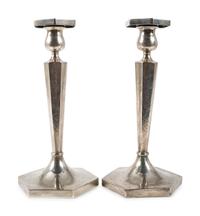 A Pair of American Silver Candlesticks