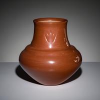 Richard Ebelacker (Santa Clara, 1946-2010) — Redware Pottery Jar, with Bear Paws