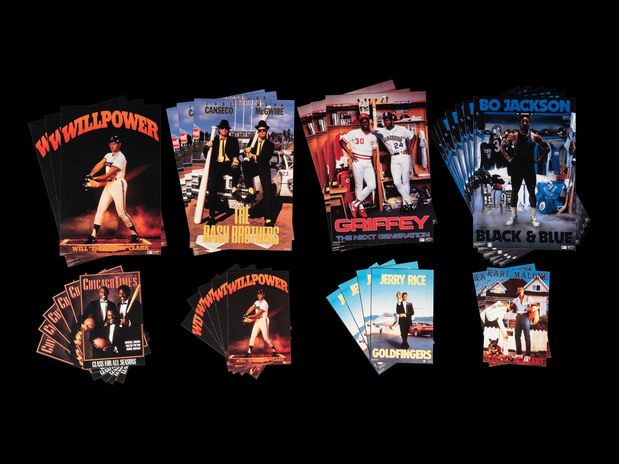 A Group of 34 1990s Costacos Brothers Mini Posters and Postcards (Including Michael Jordan, Bo Jackson and The Bash Brothers),