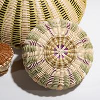 Colorful Lidded Split Ash Baskets