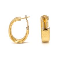 Yellow Gold Oval Hoop Earrings