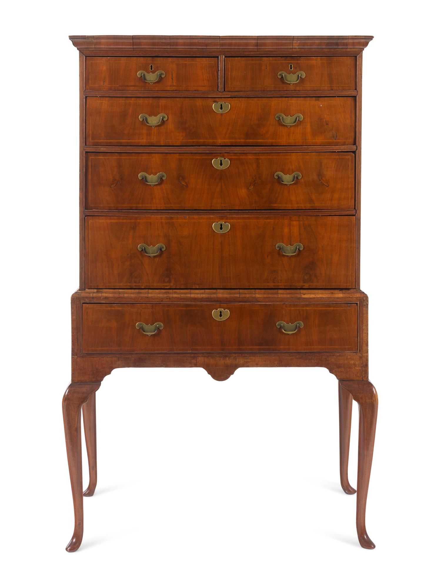 A George II Walnut High Chest
