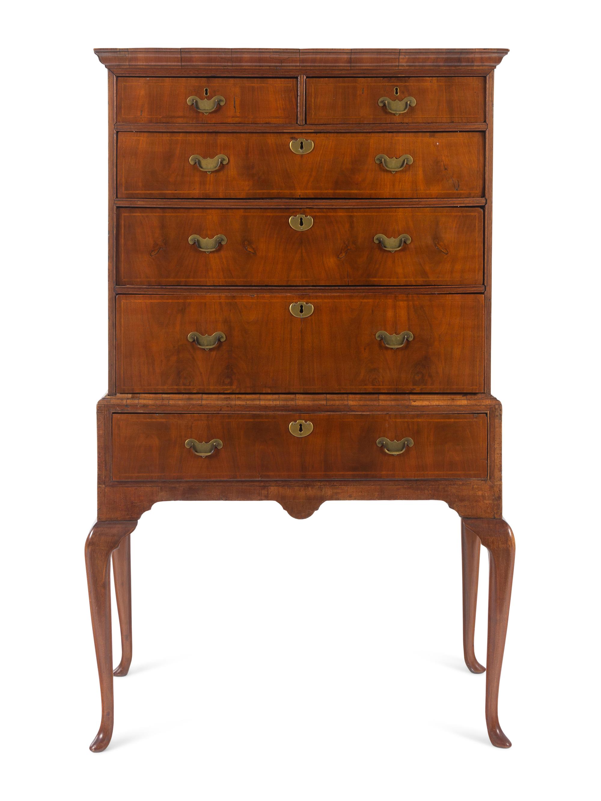 A George II Walnut High Chest