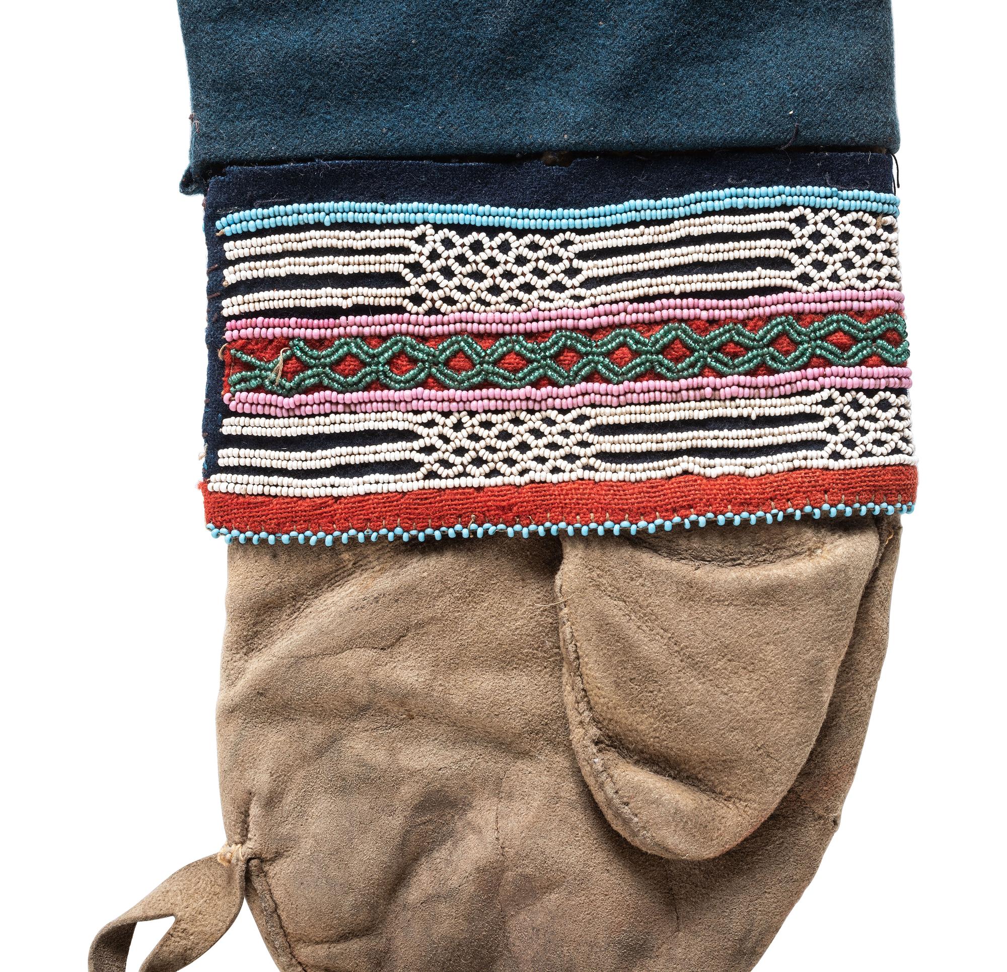 Collection of Beaded Hide Gauntlets and Mittens