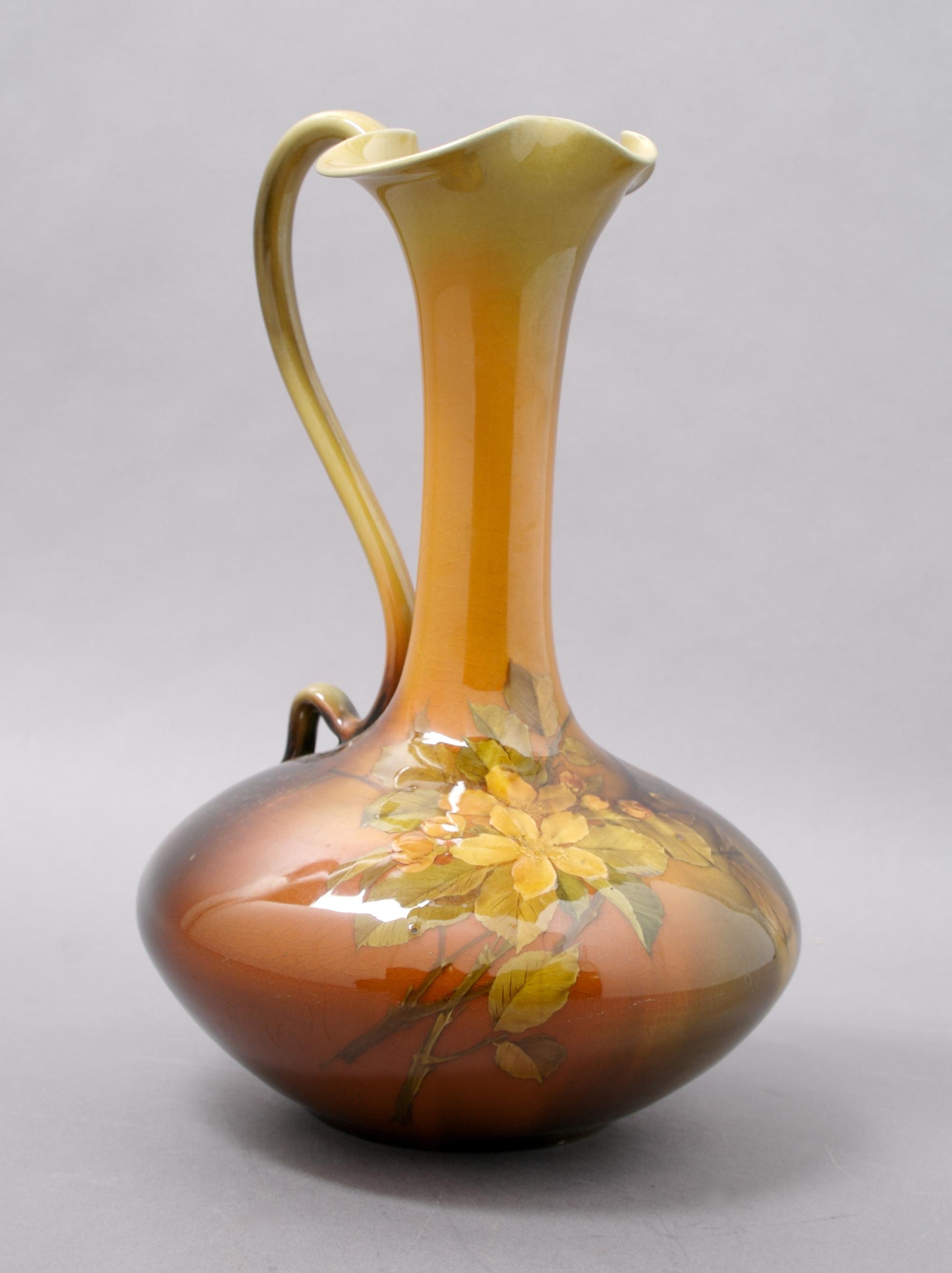 A Rookwood Pottery Ewer, Albert Robert Valentien, Height 10 3/4 inches.