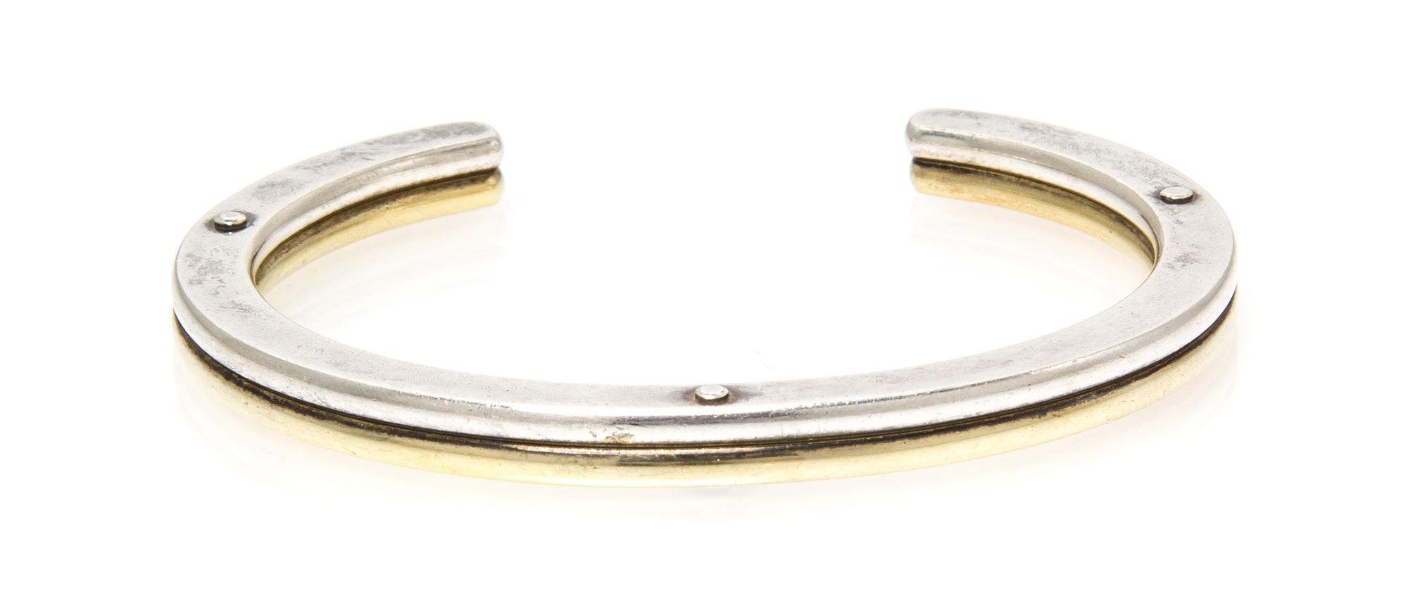 A Sterling and Silver Gilt Cuff Bracelet, Georg Jensen, 25.30 dwts.
