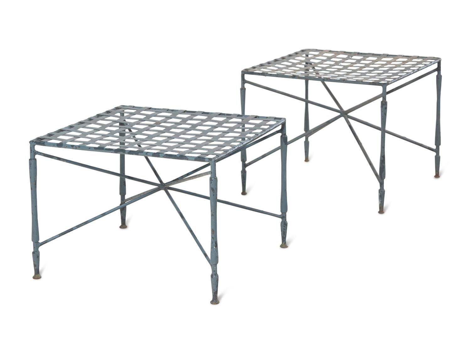 A Painted Steel Patio Furniture Suite