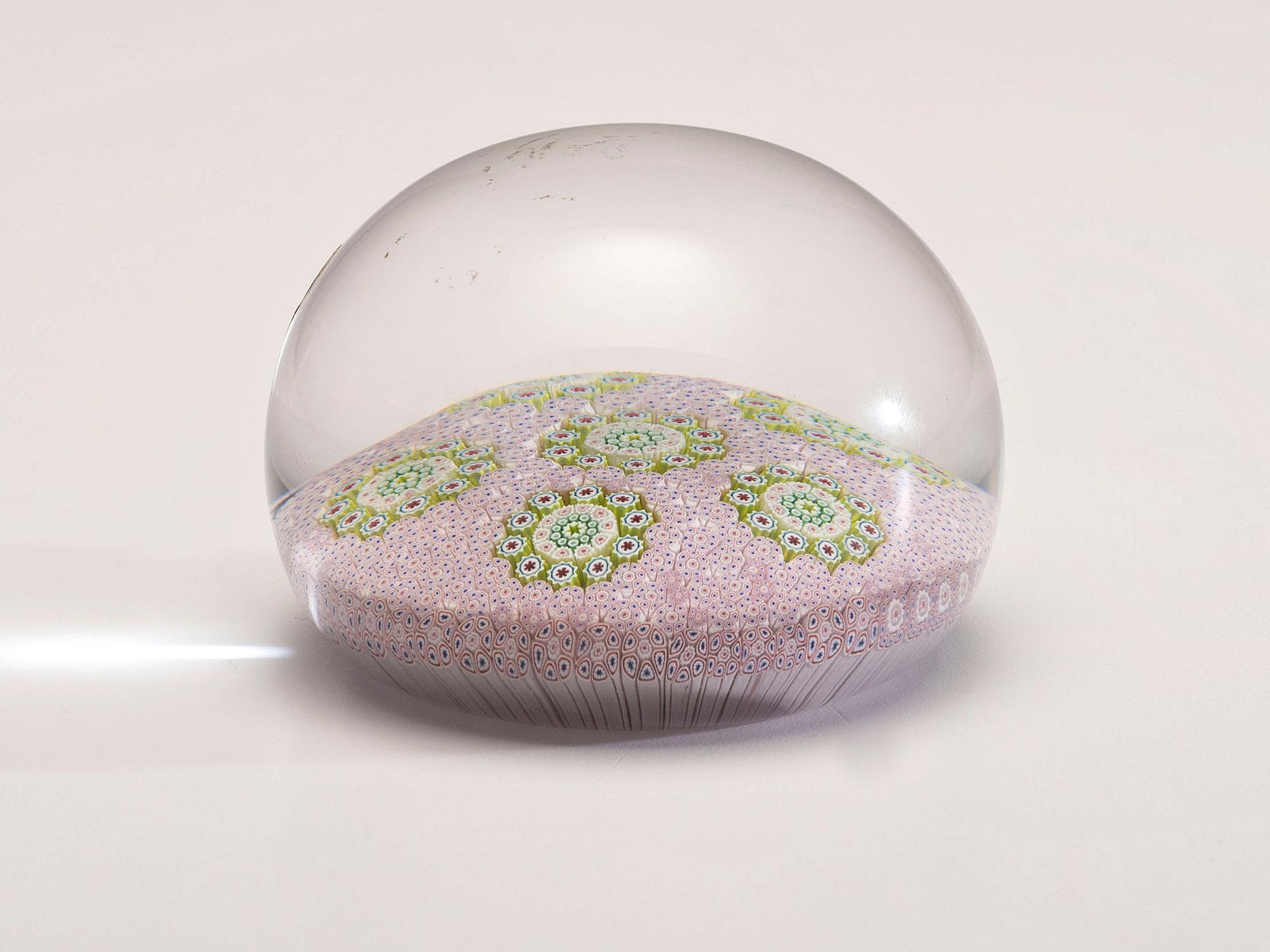 A Saint Louis Carpet-Ground Concentric Millefiori Glass Paperweight