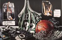 A Group of Basketball Hall of Fame Signed Autograph Items Including an Uncommon Magic Showtime Johnson Inscribed Ball,