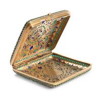 A Russian Plique-à-Jour Enamel Silver-Gilt Cigarette Case