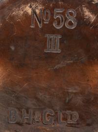 A WWI British Royal Navy Leather Artillery Bucket with an Associated American Indurated Fiber Liner