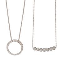 COLLECTION OF WHITE GOLD AND DIAMOND NECKLACES
