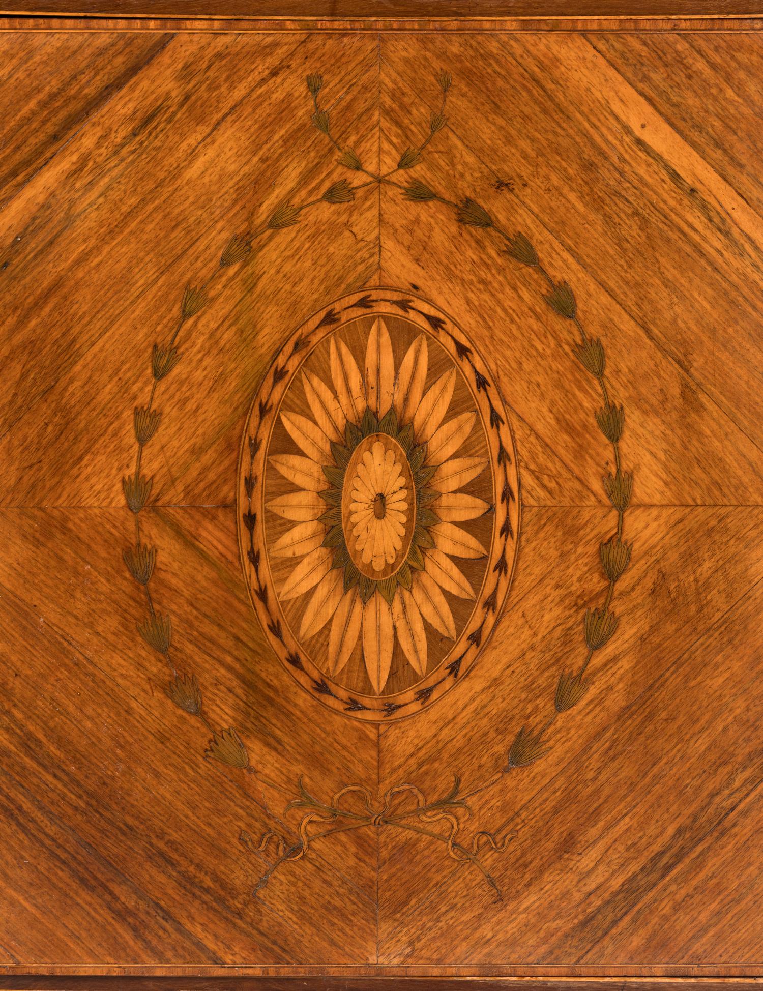 A George III Rosewood, Amaranth and Marquetry Cabinet on Stand