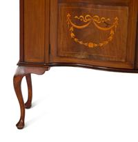 An Edwardian Mahogany and Marquetry Vitrine Cabinet