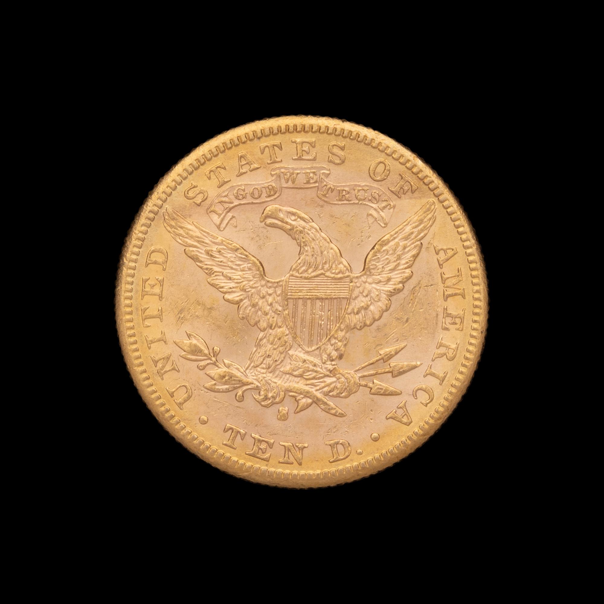 An 1886-S Liberty Head $10 Gold Coin