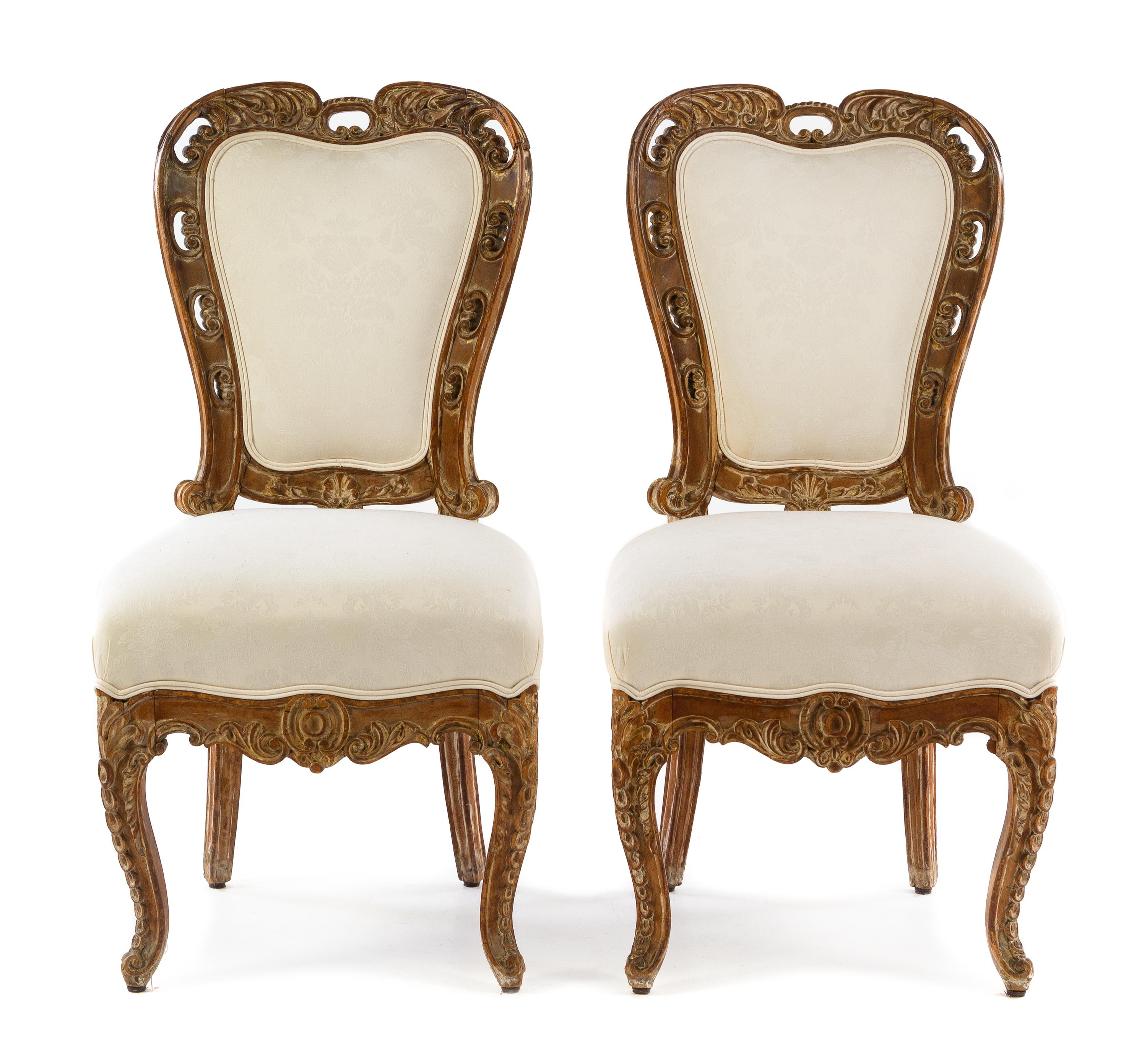 A Pair of Continental Side Chairs Height 39 1/4 inches. — 18TH/19TH CENTURY
