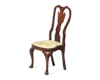 A Queen Anne Carved Walnut Compass-Seat Side Chair, Philadelphia, PA, Circa 1750