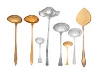 Eight Silver-Plate Flatware Serving Articles