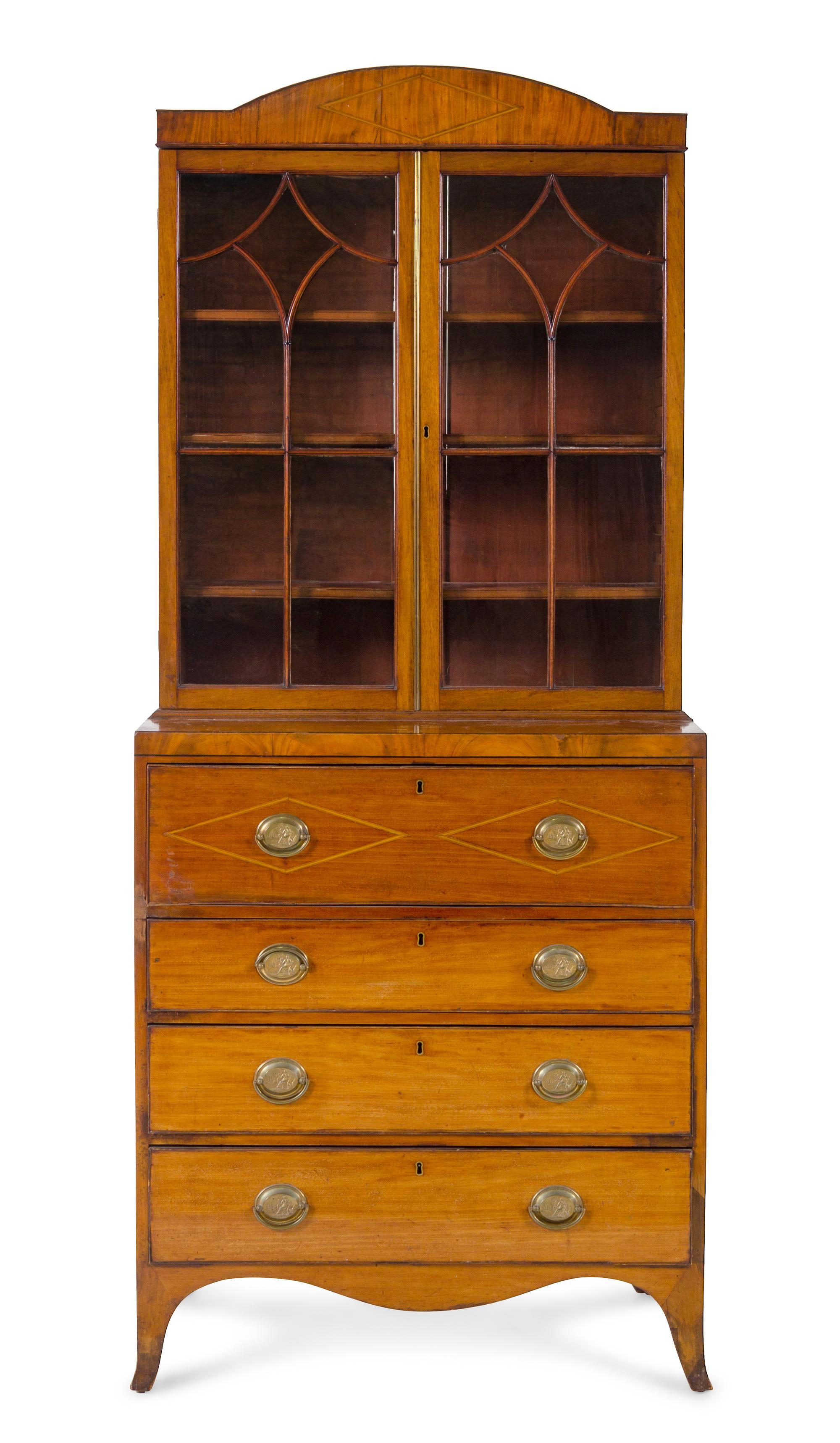 A George III Style Mahogany Secretary Bookcase