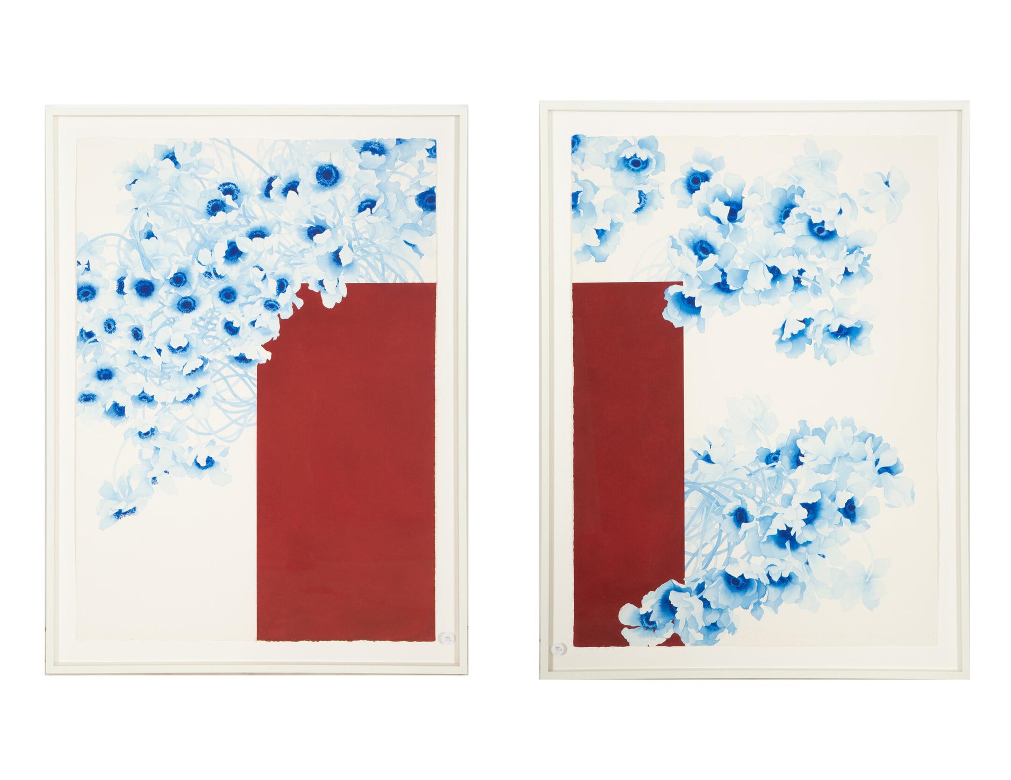 Duet for Red and Blue , 2011 (two works)