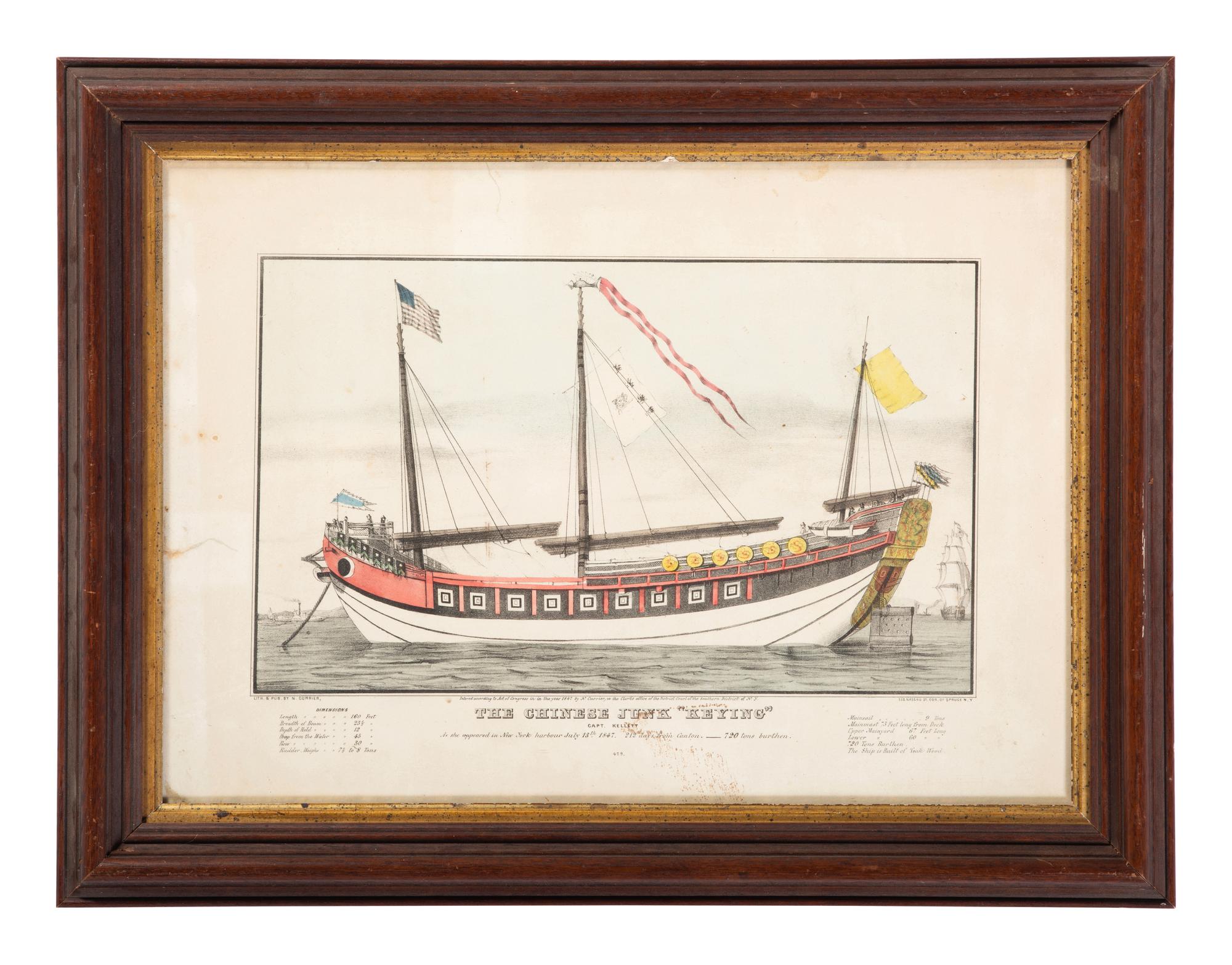 Three Framed Lithographs Including Currier & Ives and E.C. Kellogg