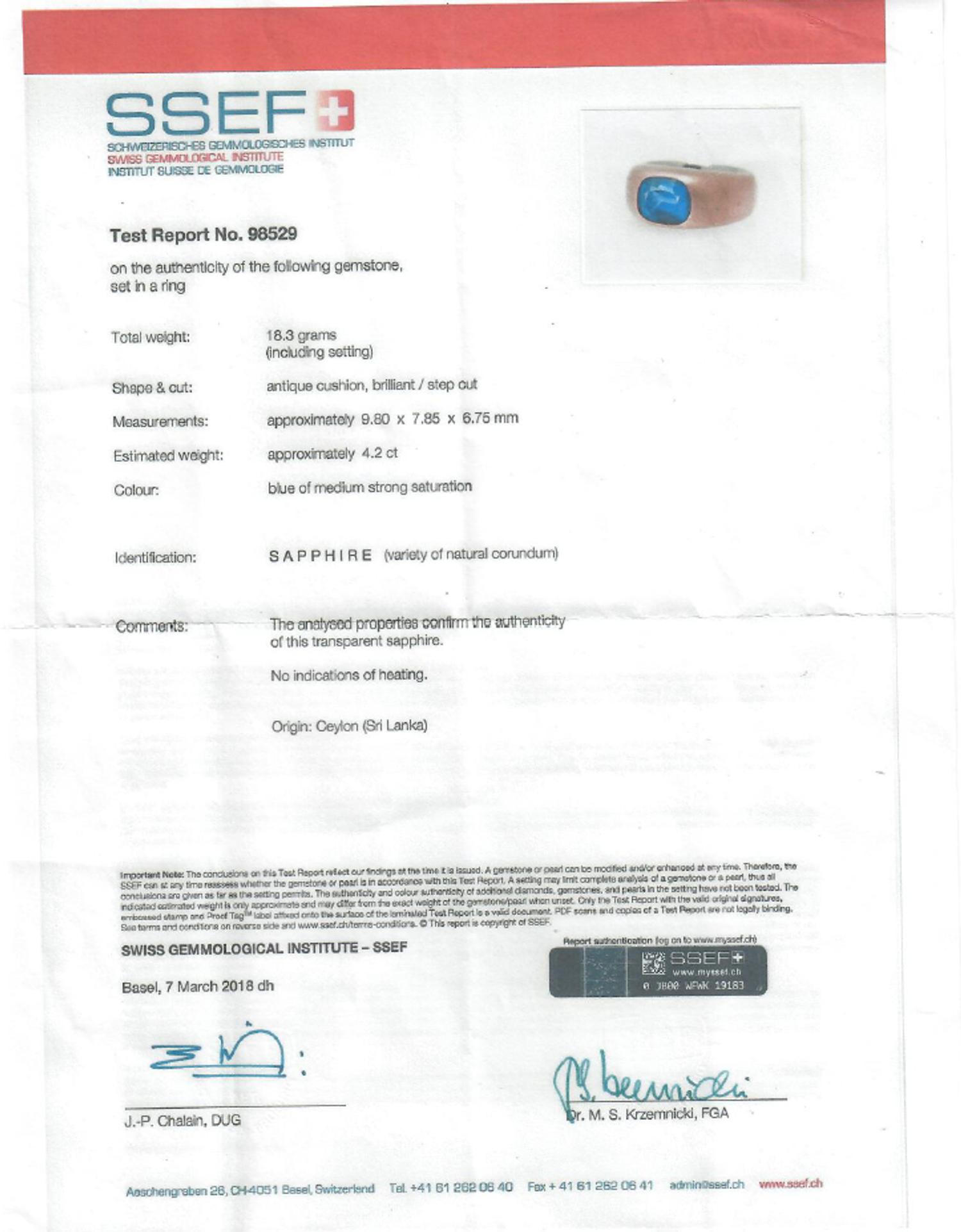 HEMMERLE, SAPPHIRE, GOLD, AND COPPER RING