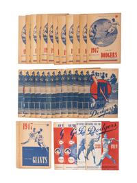 A Group of Over 30 1947-51 Jackie Robinson Brooklyn Dodgers Programs / Scorecards