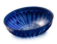 A Roman Glass Ribbed Bowl