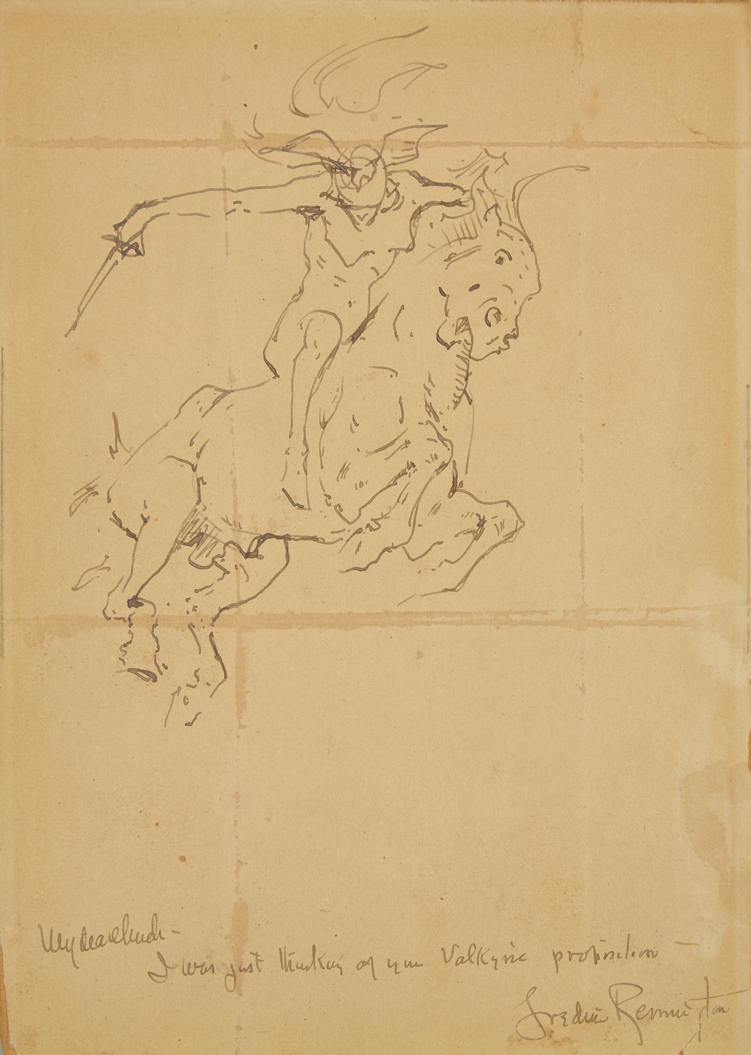 Frederic Remington (American, 1861-1909) — Valkyrie on a Horse , 1886-1893