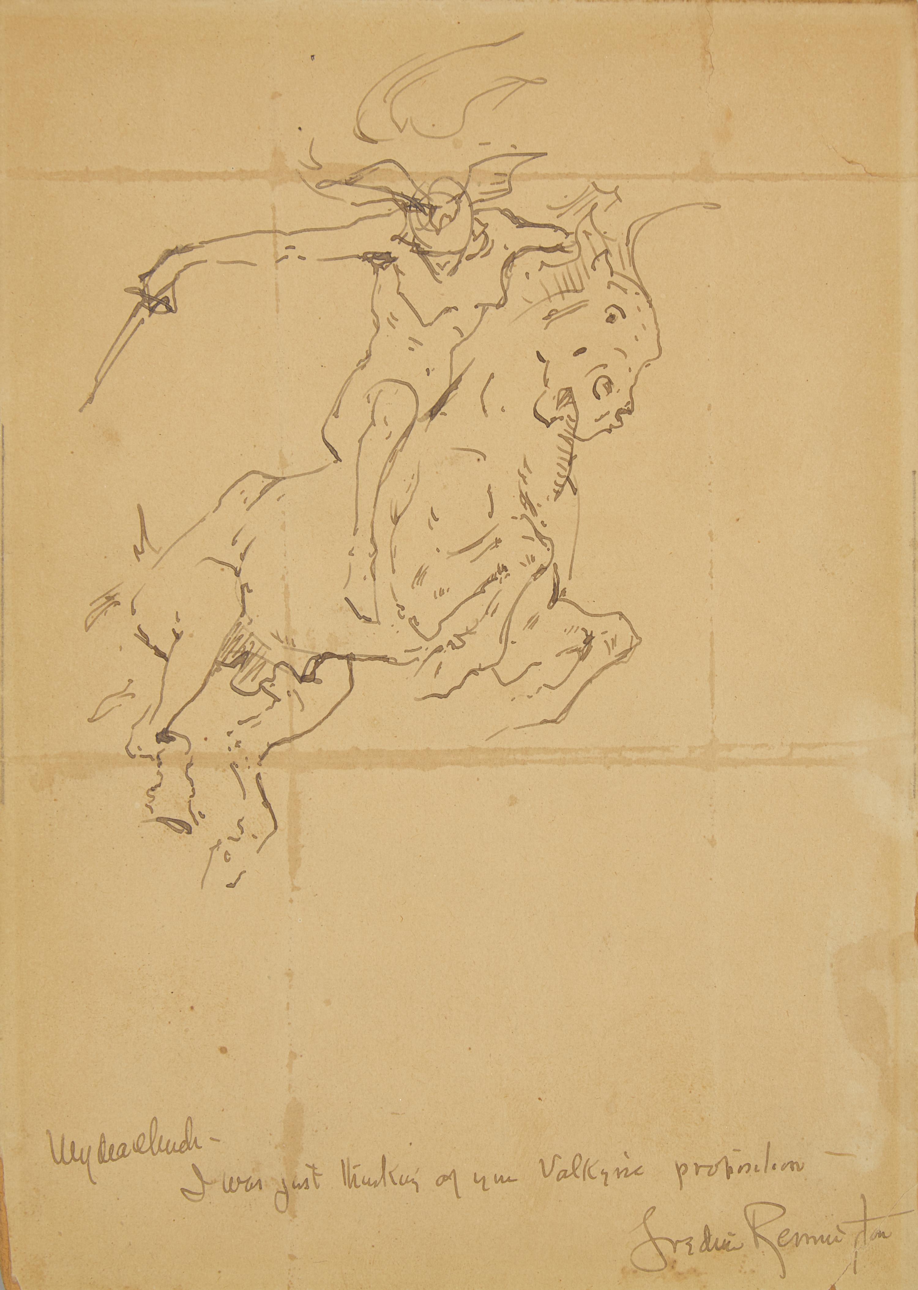 Frederic Remington (American, 1861-1909) — Valkyrie on a Horse , 1886-1893