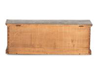 A Country Dark Blue Grain Painted Blanket Chest