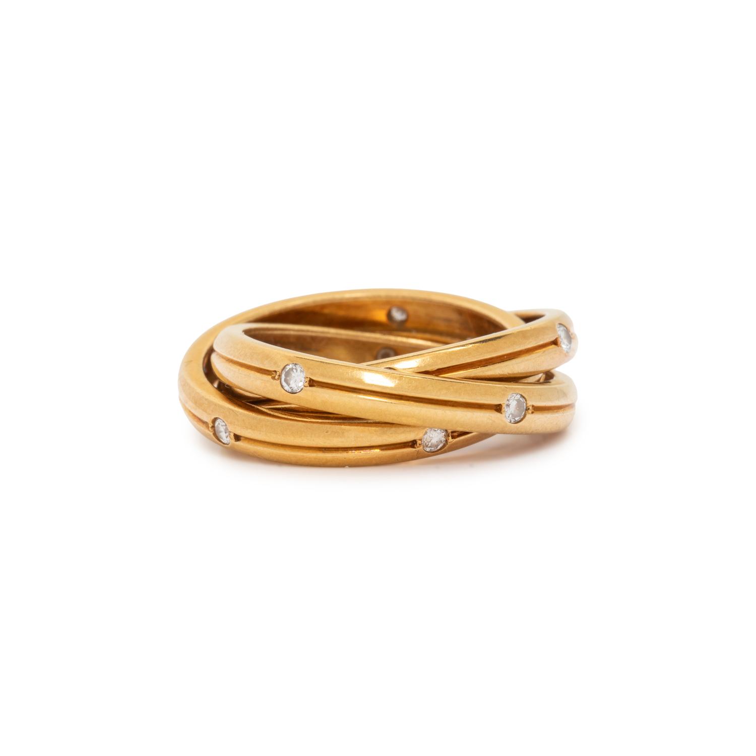 CARTIER, YELLOW GOLD AND DIAMOND 'ROLLING' RING