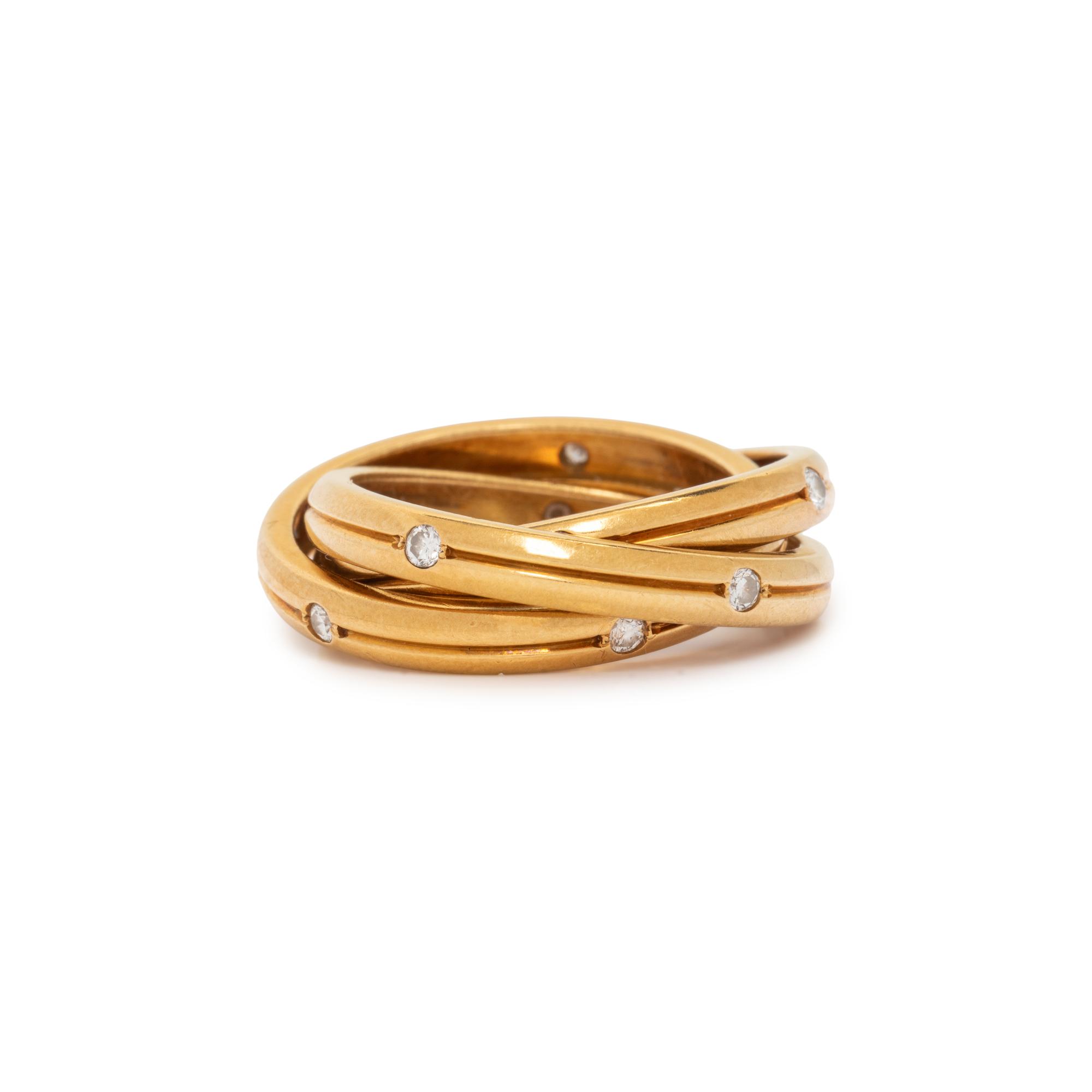 CARTIER, YELLOW GOLD AND DIAMOND 'ROLLING' RING