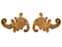 A Pair of Italian Giltwood Foliate Scroll Wall Appliques — 19th/20th Century