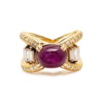 STAR RUBY AND DIAMOND RING