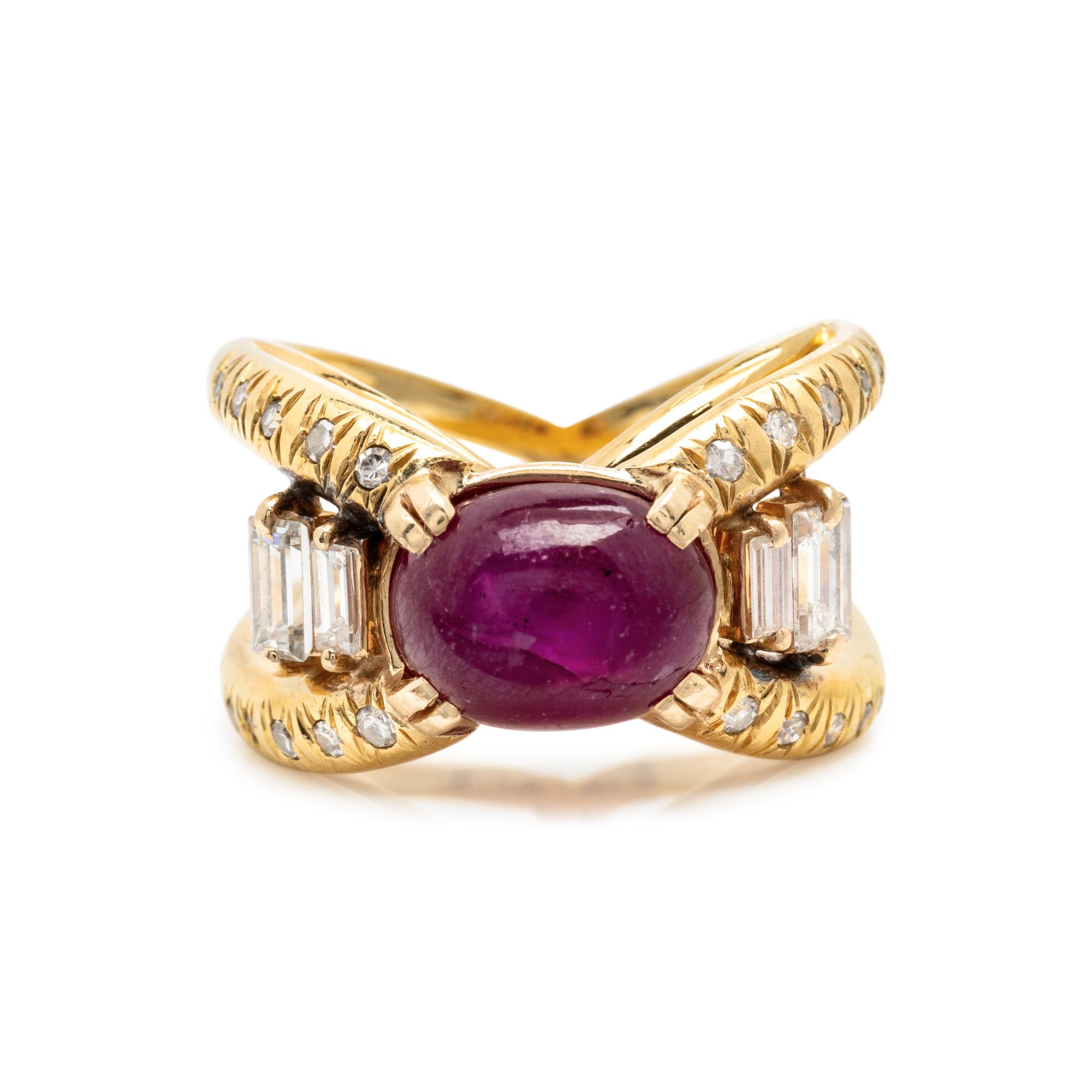 STAR RUBY AND DIAMOND RING