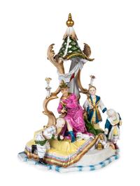 A Large Porcelain Chinoiserie Group — 20TH CENTURY