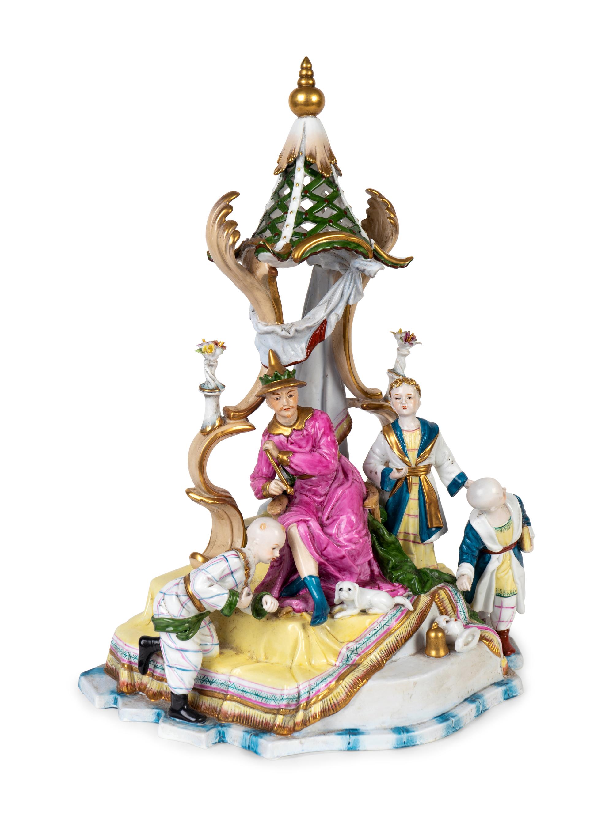 A Large Porcelain Chinoiserie Group — 20TH CENTURY