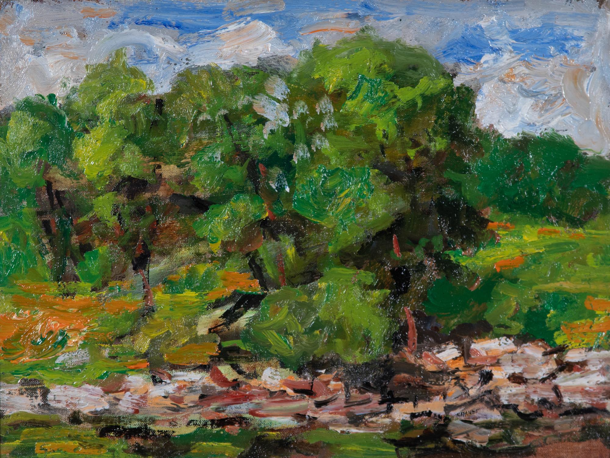 Walt Francis Kuhn, (American, 1877-1949) — Trees at Stone Wall, 1935-47