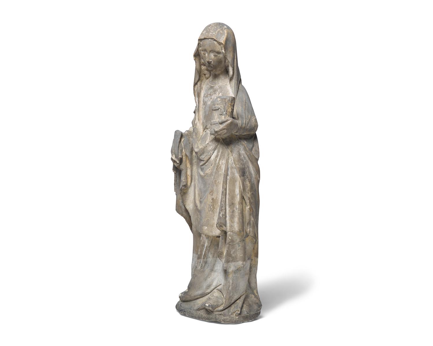 A French Carved Limestone Sculpture of a Female Saint Possibly Depicting Saint Catherine of Alexandria