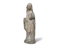 A French Carved Limestone Sculpture of a Female Saint Possibly Depicting Saint Catherine of Alexandria