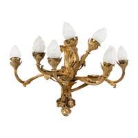 A Pair of French Gilt Bronze Eight-Light Sconces
