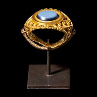 A Roman Gold and Nicolo Finger Ring