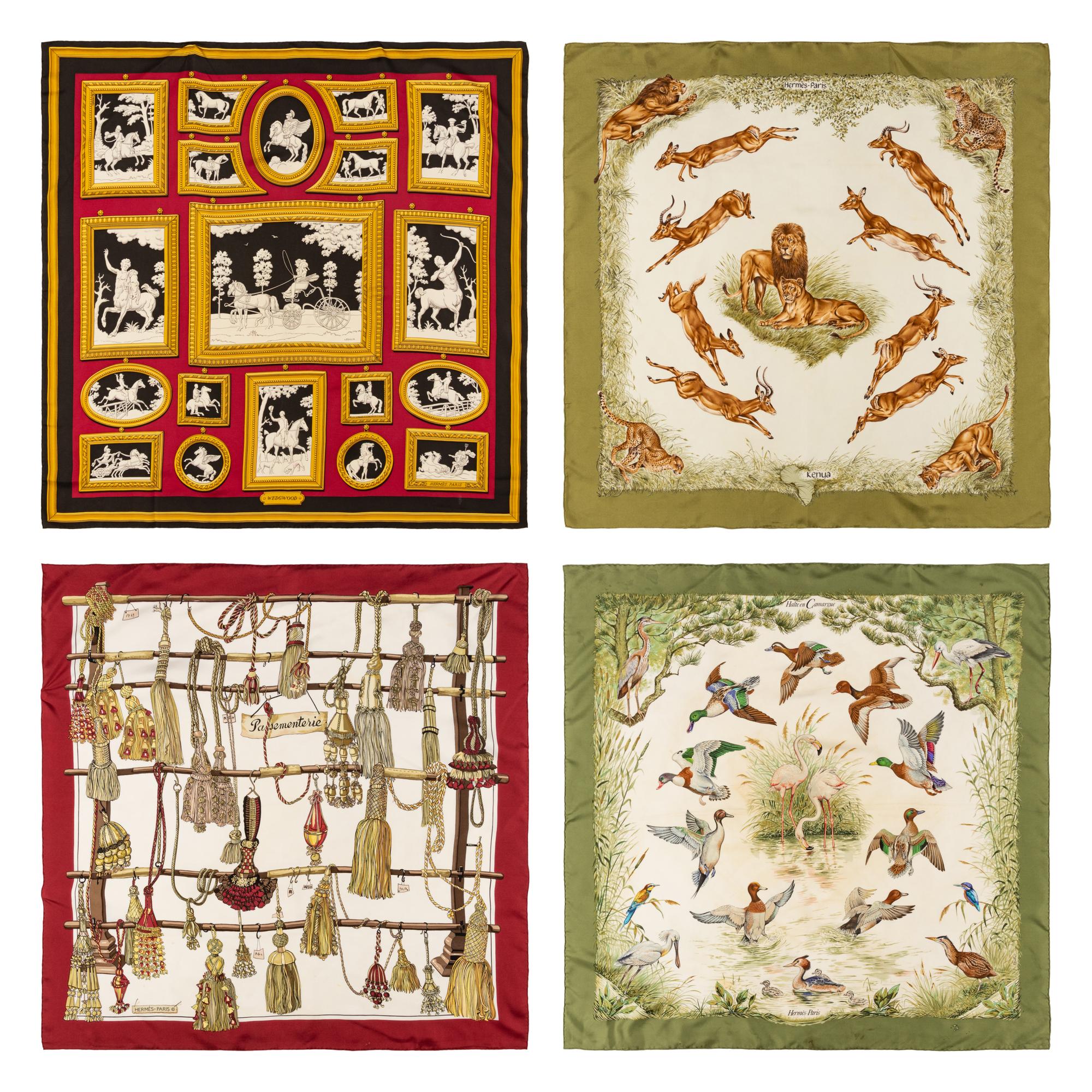 Four Hermès Scarves