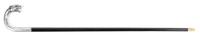 A German Silver Mounted Animalier Cane, Height overall 34 x width of handle 4 3/4 inches.