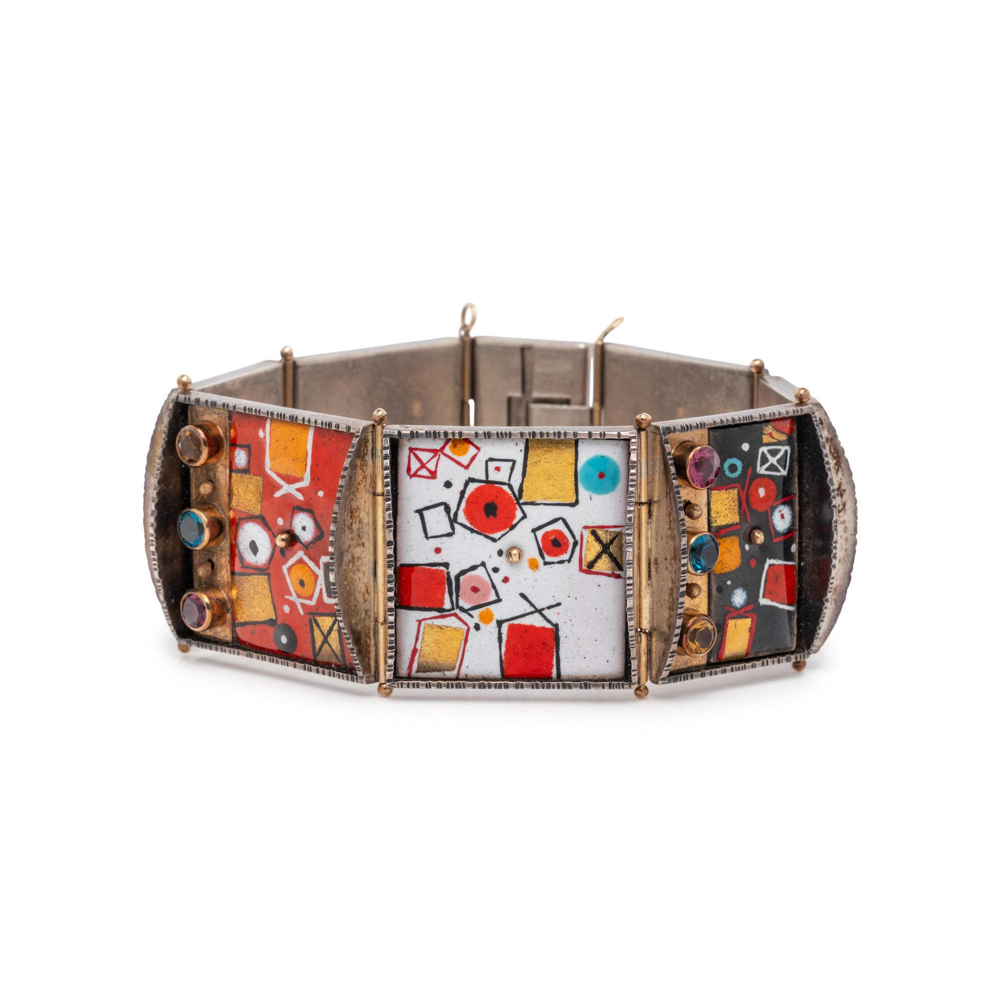EARL PARDON, ENAMEL AND MULTIGEM BRACELET