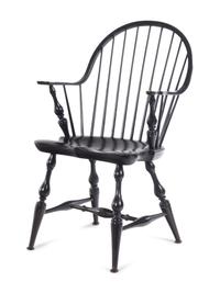Two Pairs of Ebonized Windsor Chairs