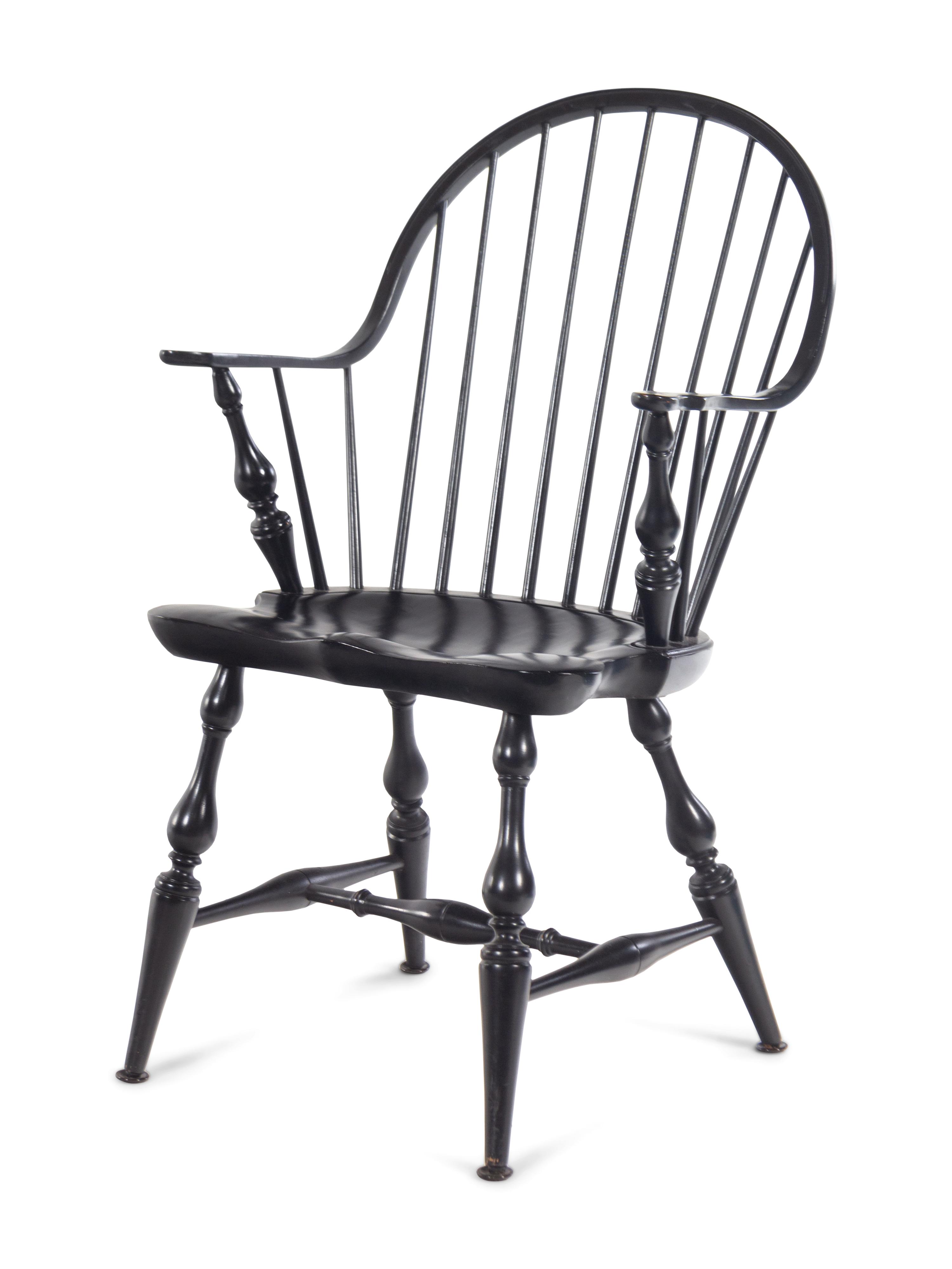 Two Pairs of Ebonized Windsor Chairs
